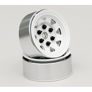 Stamped Steel 1.55 Stock White Beadlock Wheel