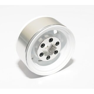 Stamped Steel 1.55 Stock White Beadlock Wheel