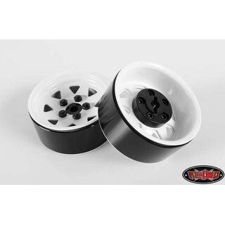 5 Lug Wagon 1.9 Steel Stamped Beadlock Wheels (White)