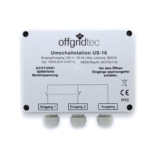 Umschaltstation fr Netzvorrangschaltung US-16 230V 16A 3600W